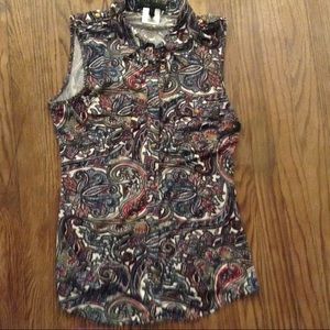 BcBG Palsy print top snap front